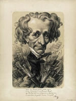 Portrait-charge d'Hector Berlioz par Étienne Carjat (1858). Photo : Musée du Louvre, Paris