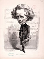 Portrait-charge d'Hector Berlioz par Étienne Carjat (1857). Photo : BNF, Paris