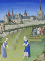 Détail du mois de juin tiré des "Très riches heures du Duc de Berry" (1416) | Musée Condé, Chantilly