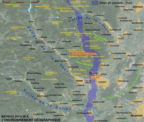 L’environnement géographique de la bataille du Hartmannswillerkopf. 