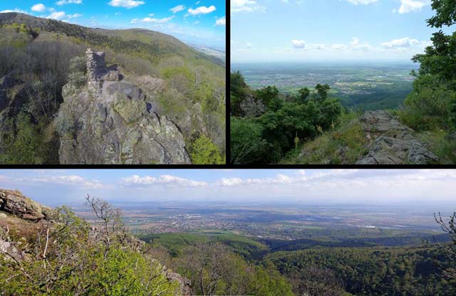 Vue sur la montagne et la plaine depuis le Herrenfluh. 