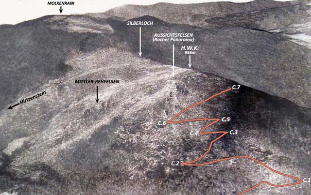 Vue aérienne du Hartmannswillerkopf en 1916. 