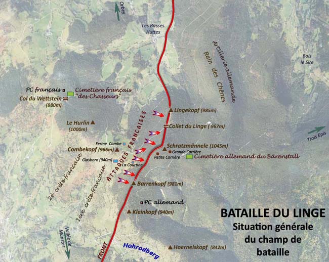 Carte générale du champ de bataille du Linge.