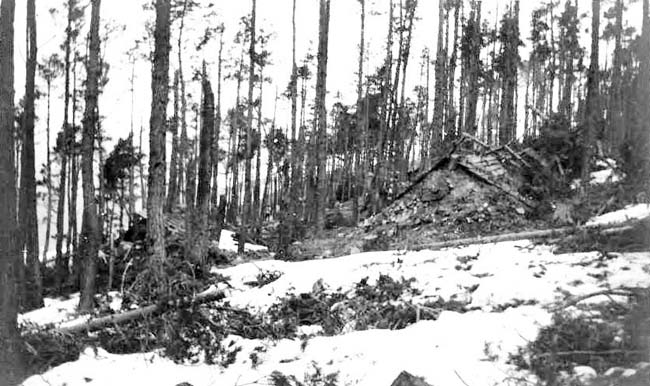  Cagnas sur le flanc due Hoernelskopf vues du Combekopf, février 1915. 