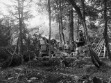 Col de la Schlucht: canon des 120mm long du 8ème régiment d'artillerie en position de tir contre le Lingekopf.