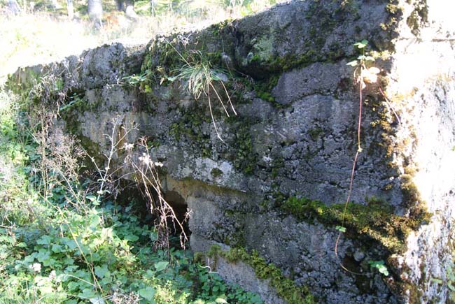 Petit blockhaus placé face au petit Reichsackerkopf et au col du Sattel. L'entrée (C16).