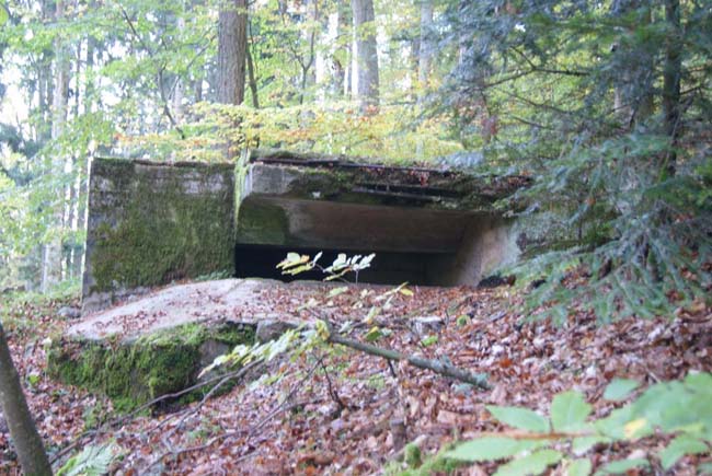 Blockhaus d'observation et de tir à deux niveaux de la face nord (C14): l'embrasure de tir. 