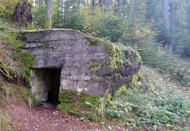 Abri bétonné de mitrailleuse (C10) de seconde ligne. 