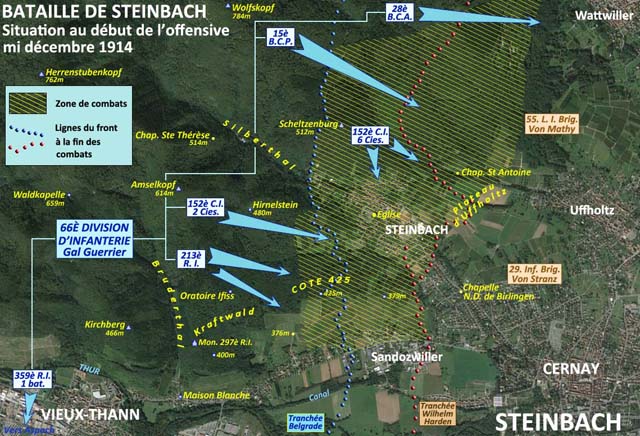 Carte de la bataille de Steinbach.