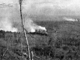 Le village de Steinbach bombardé en 1915. 