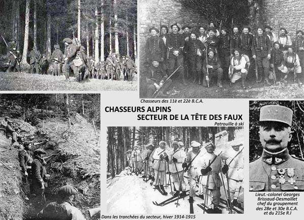 Les Chasseurs Alpins à la Tête des Faux. 