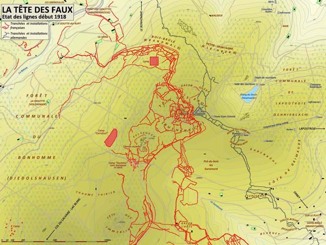 La Tête des Faux : état du champ de bataille début 1918. 