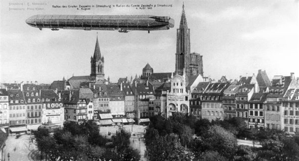 Naissance de l'aviation : Zeppelin au-dessus de Strasbourg