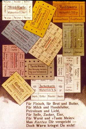 Vie de la population civile : cartes d'alimentation