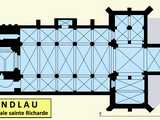 Abbatiale Sainte-Richarde d'Andlau : plan de l’église abbatiale Sainte-Richarde.