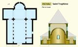 Eglise Saint-Trophime : plan d'après G. Dehio. 