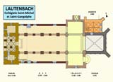 La collégiale Saint-Michel-et-Saint-Gangolphe : plan de l’édifice.