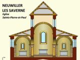 Neuwiller-lès-Saverne, l’église Saints-Pierre-et-Paul : coupe de le chapelle à deux étages. 