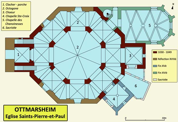 Saint-Pierre-et-Saint-Paul d'Ottmarsheim : plan de l’édifice.