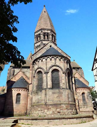 Sélestat, église Sainte-Foy : le chevet. 