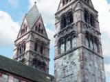 Sélestat, église Sainte-Foy : les deux tours de façade. 