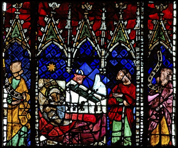 Le bas-côté sud, baie III : Vie de la Vierge et Enfance du Christ, Nativité (1250-1270)