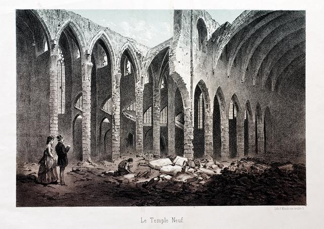 Intérieur du Temple Neuf après le bombardement