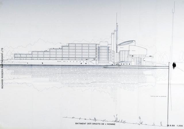 Plans de Richard Rogers pour le nouveau Palais des Droits de l’Homme