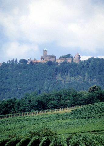 Vue du château coté nord depuis l’entrée du Val-de-Villé