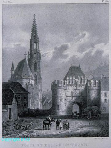 Thann : porte et église