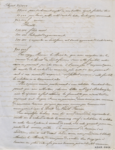 Lettre des dirigeants de la SOMCO au ministre de l’Intérieur, 1854 (d) (image interactive)