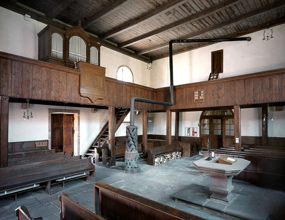 ﻿Fouday : église protestante - vue intérieure