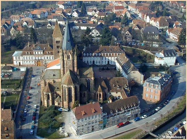 Wissembourg : centre - vue aérienne