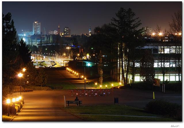 Mulhouse : vue nocturne depuis l'université