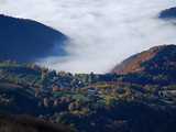 Altenbach : vue sur la vallée de la Thur dans une mer de nuages