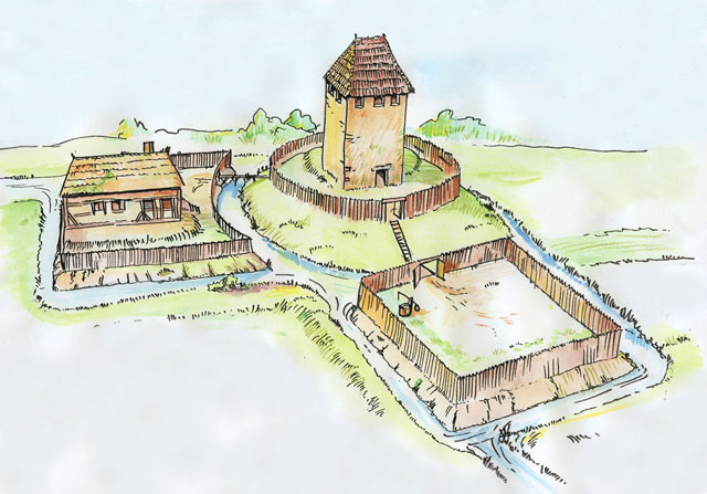 Schœnau : motte castrale - reconstitution