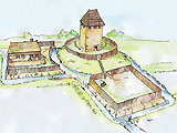 Schœnau : motte castrale - reconstitution