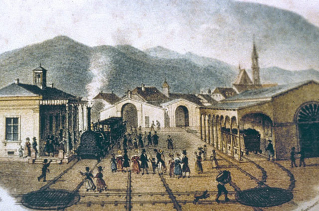 Thann : gare (vers 1840)