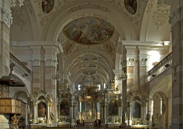 Ebersmunster : abbatiale Saint-Maurice - nef et choeur