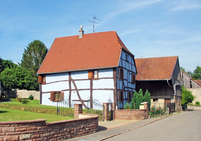 Heimsbrunn : maison à colombage médiéval