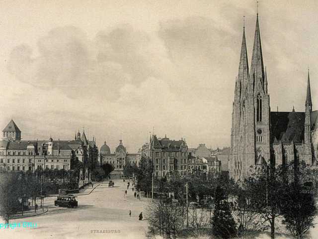 Strasbourg : vue de la place de l'Université vers le Palais impérial (1801)