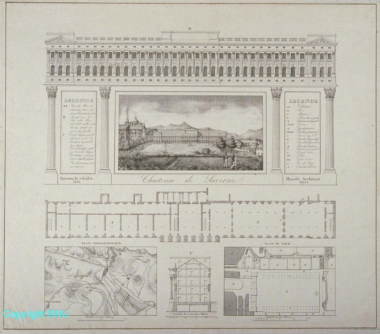 Saverne : vue et plan du château des Rohan