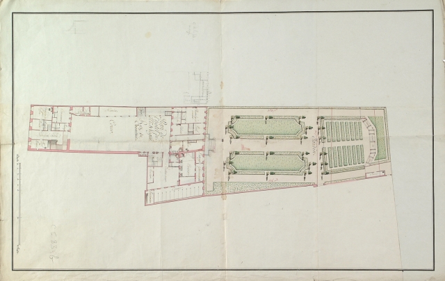 Hôtel du commandant en second M.de Vogüé : plan du rez-de-chaussée avec jardin