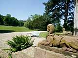 Kintzheim : parc du château Favier - statues de Sphinx