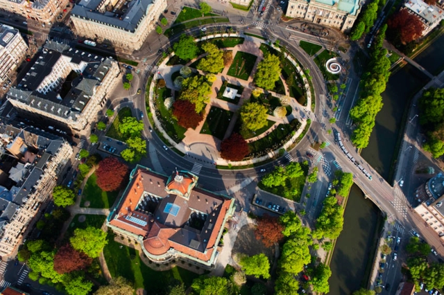 Strasbourg : place de la République - vue aérienne actuelle