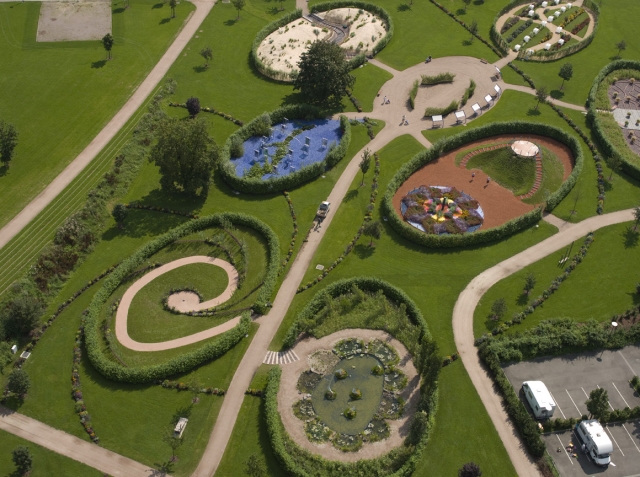 Strasbourg : Jardin des deux rives - vue aérienne