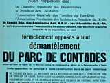 Affiche contre le démantèlement du parc des Contades