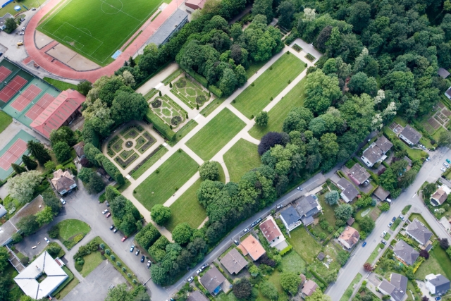 Riedisheim : parc Alfred Wallach - vue aérienne