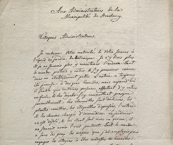 Lettre de Hermann aux administrateurs de la municipalité