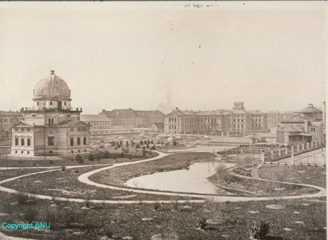 Strasbourg : jardin botanique en cours d'aménagement, 1880